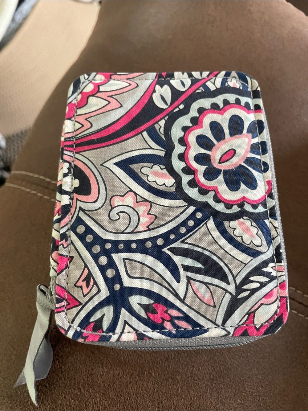 Vera Bradley Navy, Pink & Cream Paisley Pill Case